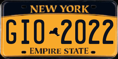 NY license plate GIO2022