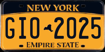 NY license plate GIO2025