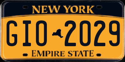NY license plate GIO2029