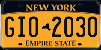 NY license plate GIO2030