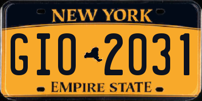 NY license plate GIO2031
