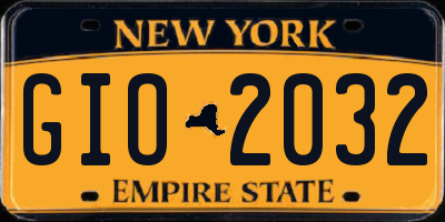 NY license plate GIO2032