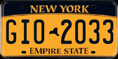 NY license plate GIO2033