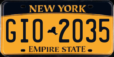 NY license plate GIO2035