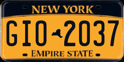 NY license plate GIO2037