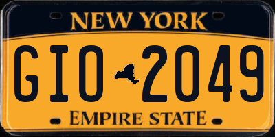 NY license plate GIO2049