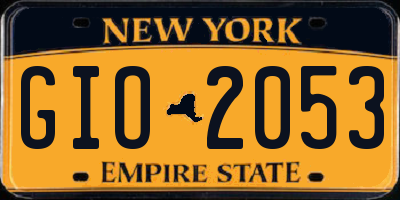 NY license plate GIO2053