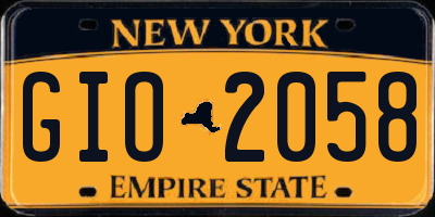 NY license plate GIO2058