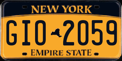 NY license plate GIO2059