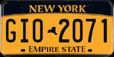 NY license plate GIO2071