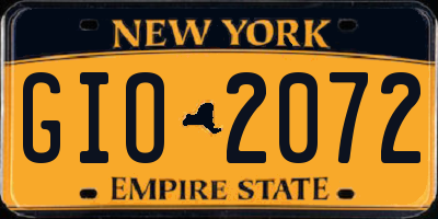NY license plate GIO2072