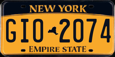 NY license plate GIO2074