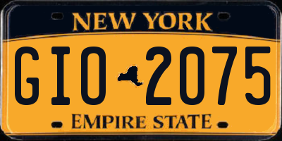 NY license plate GIO2075