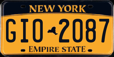 NY license plate GIO2087