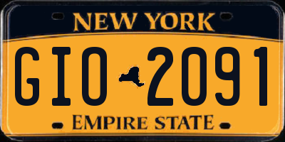 NY license plate GIO2091