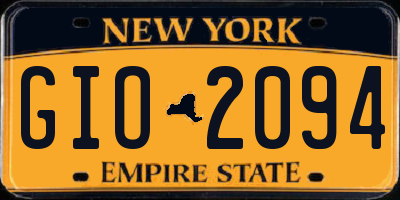 NY license plate GIO2094