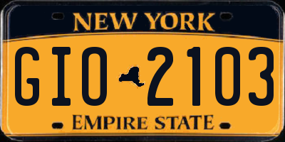 NY license plate GIO2103