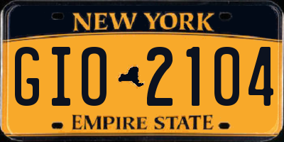 NY license plate GIO2104