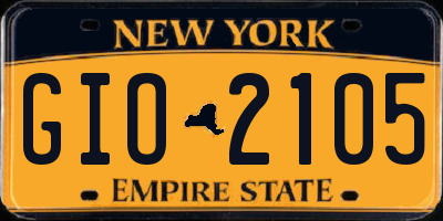 NY license plate GIO2105