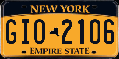 NY license plate GIO2106