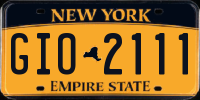 NY license plate GIO2111