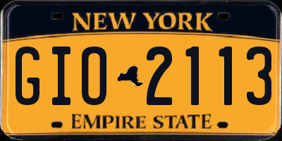 NY license plate GIO2113
