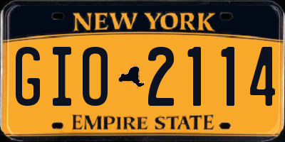 NY license plate GIO2114