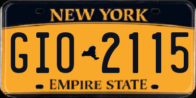 NY license plate GIO2115