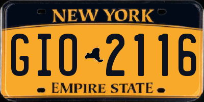NY license plate GIO2116