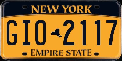 NY license plate GIO2117