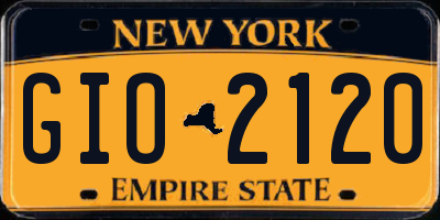 NY license plate GIO2120