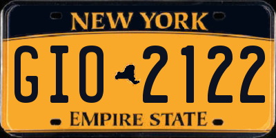 NY license plate GIO2122