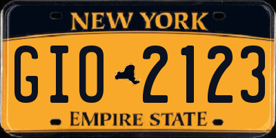 NY license plate GIO2123