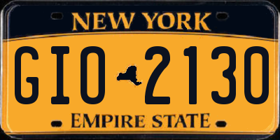 NY license plate GIO2130