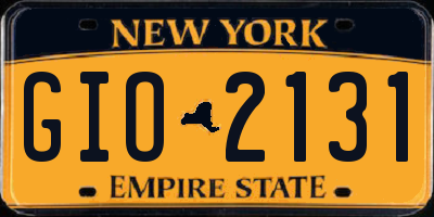 NY license plate GIO2131