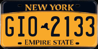 NY license plate GIO2133
