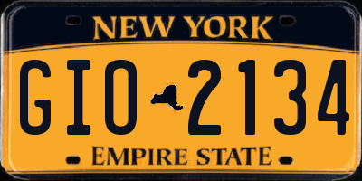 NY license plate GIO2134