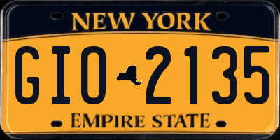 NY license plate GIO2135