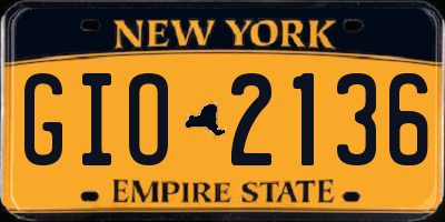 NY license plate GIO2136