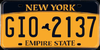 NY license plate GIO2137