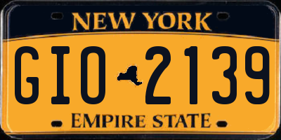 NY license plate GIO2139