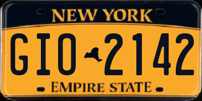 NY license plate GIO2142