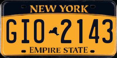 NY license plate GIO2143