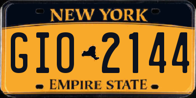 NY license plate GIO2144