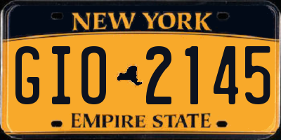 NY license plate GIO2145