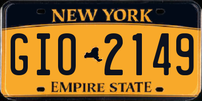 NY license plate GIO2149
