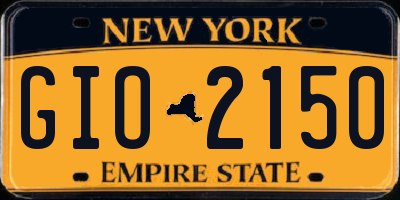 NY license plate GIO2150