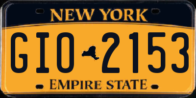 NY license plate GIO2153