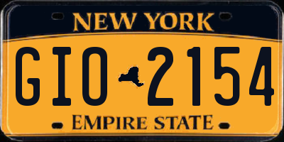 NY license plate GIO2154