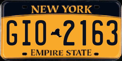 NY license plate GIO2163
